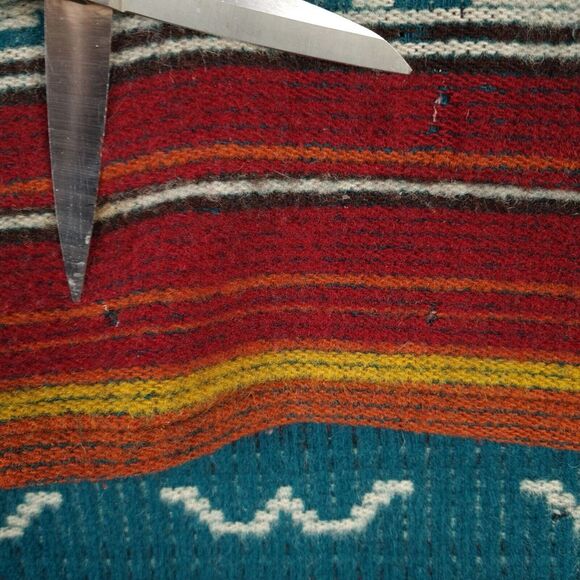 Vintage Woolrich Poncho Jacket Men Large Wool Aztec Hooded Baja Jacket USA - Picture 8 of 16